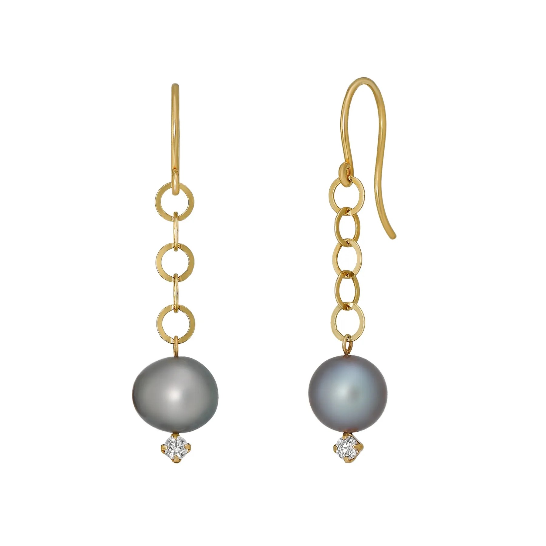18K/10K Yellow Gold Freshwater Pearl Wire Earrings