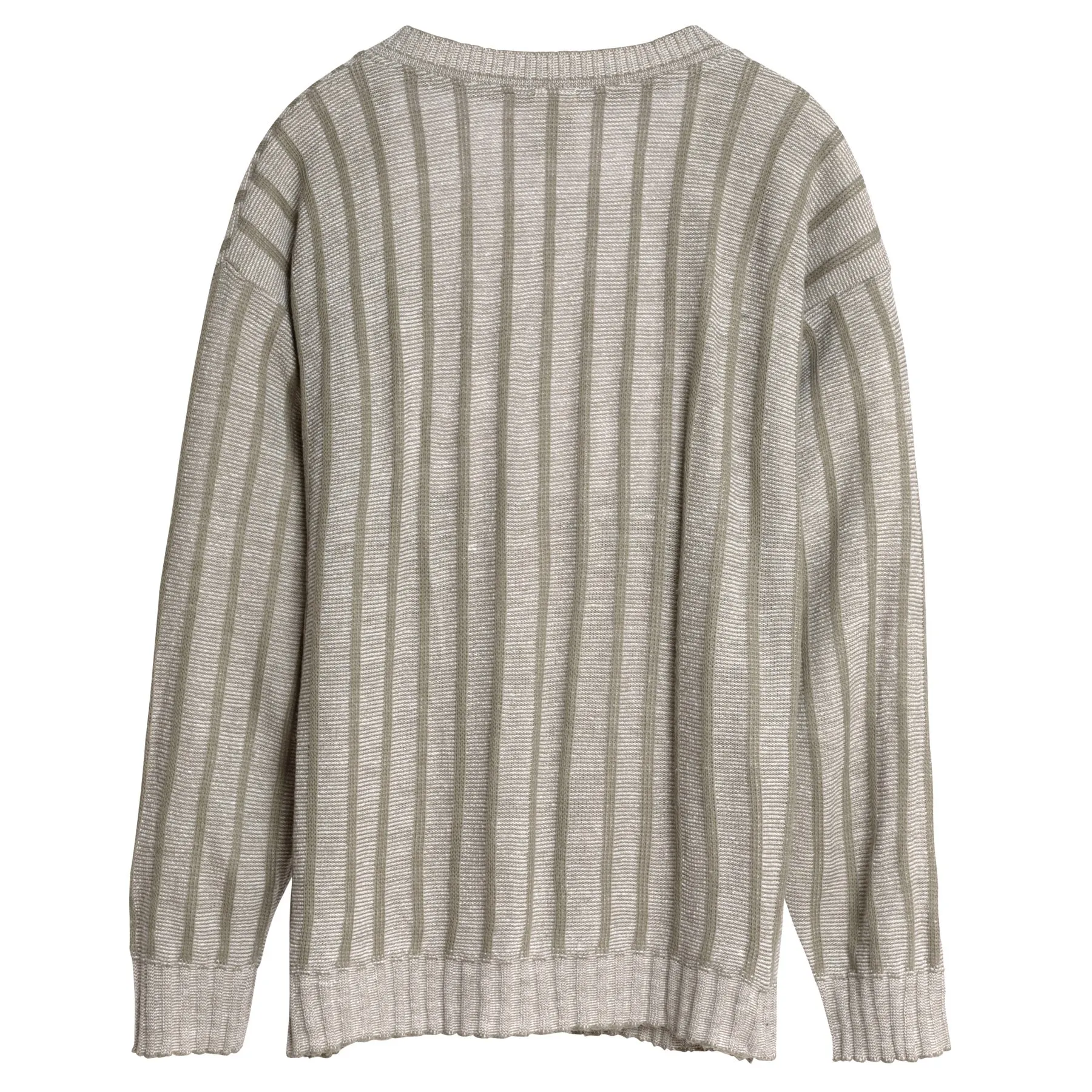 70s Garter Block Rib Knit V Neck