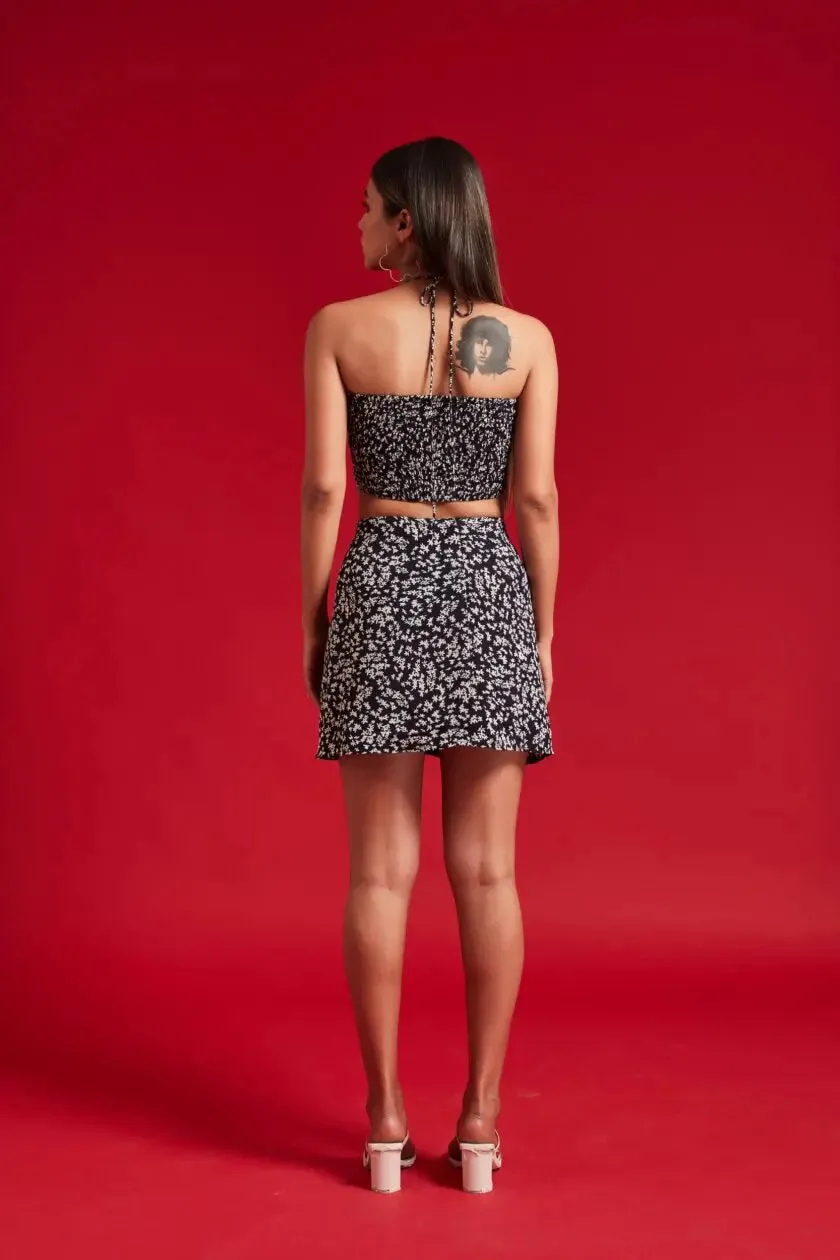 Black Floral Skirt