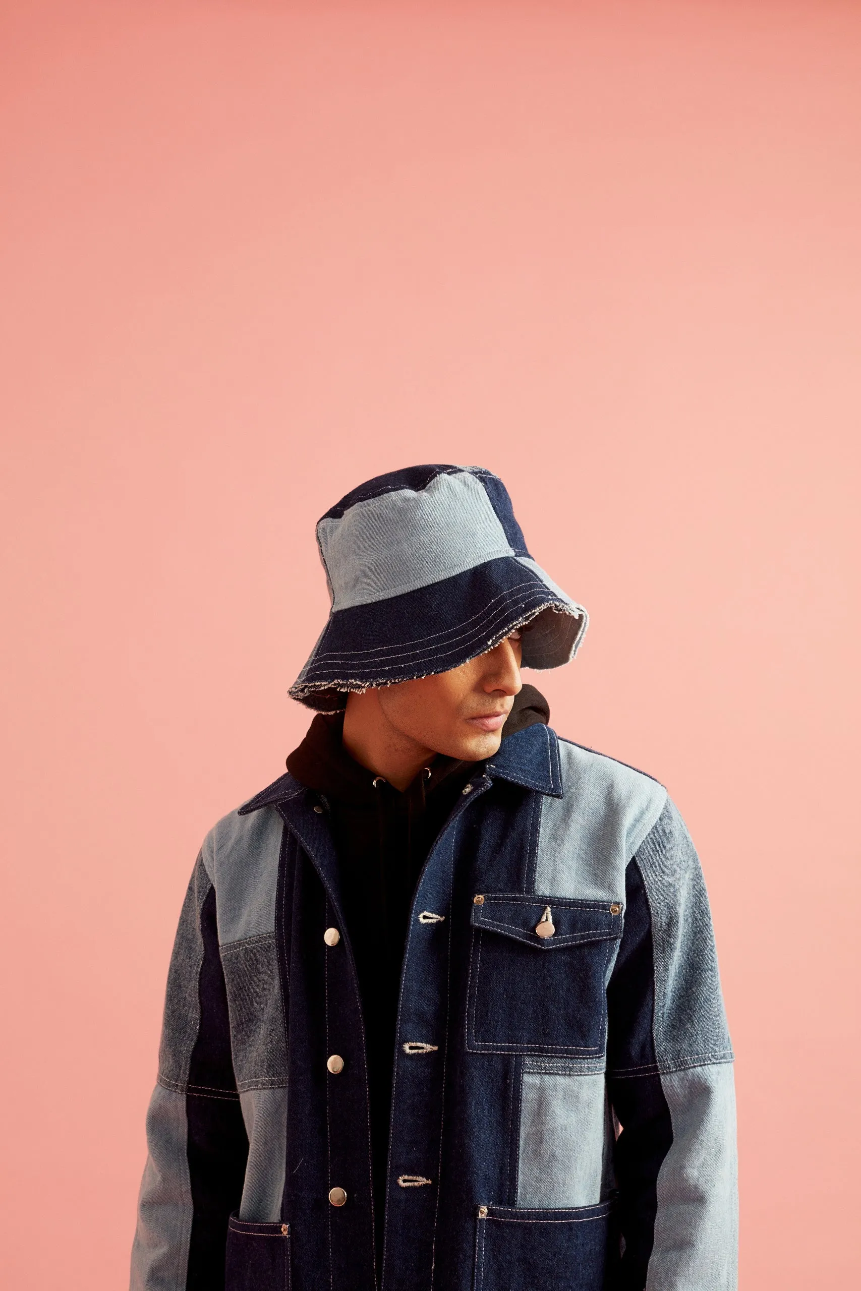 Blue Patch Denim Bucket Hat