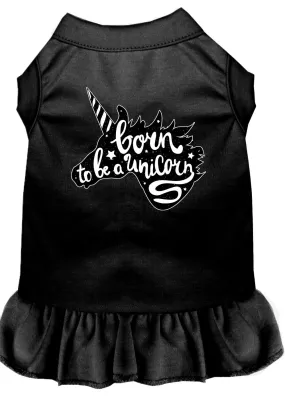 Born To Be A Unicorn Screen Print Dog Dress Black 4x (22)
