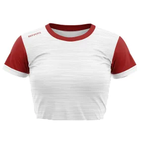Crop Top - White & Wine Melange
