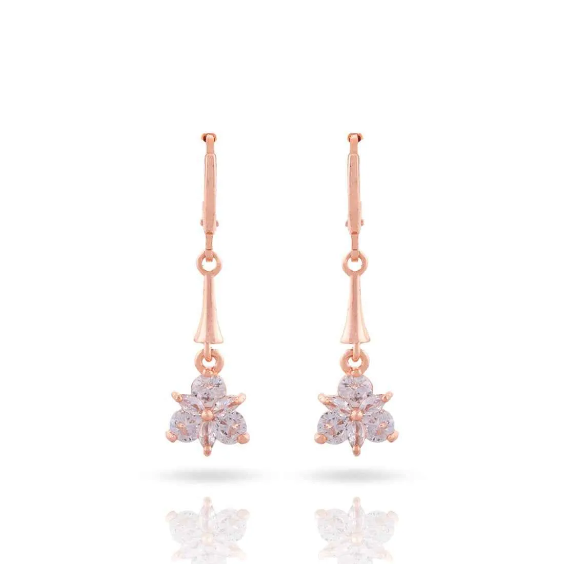 CZ Triangle Hoop Earrings: Women & Girls