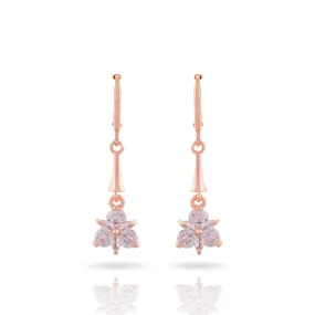 CZ Triangle Hoop Earrings: Women & Girls