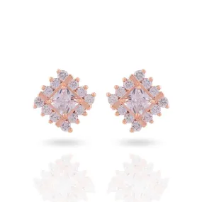 Elegant CZ AD Square Studs for Women