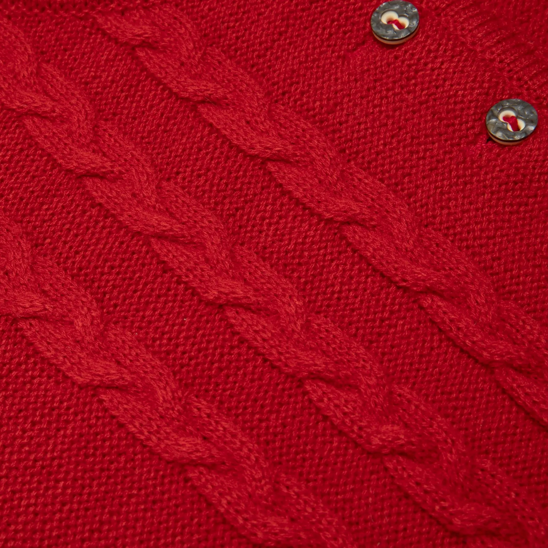 Fine-Guage Aran Cable Knit Picot Edge Waistcoat