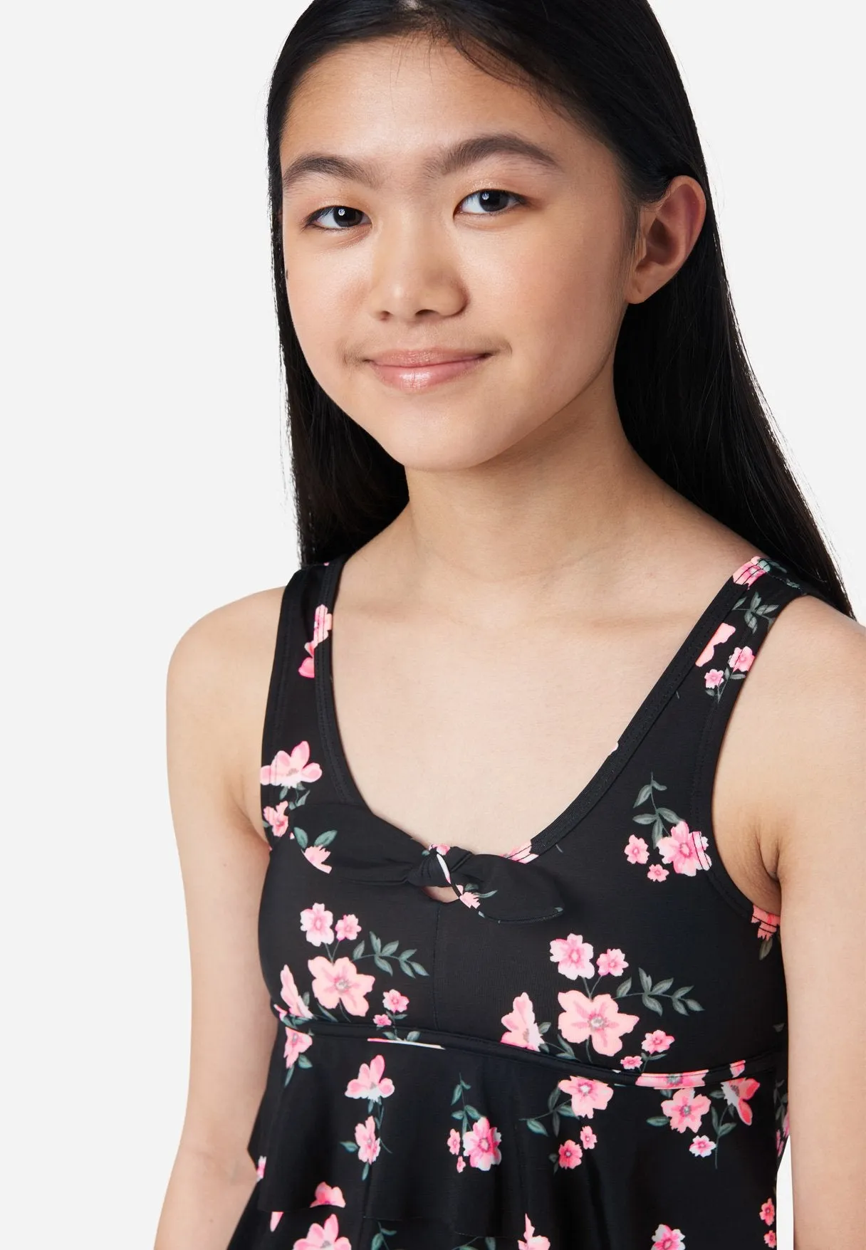 Floral Ruffle Tankini Swim Set