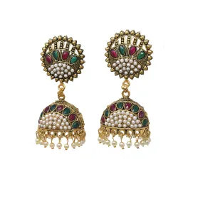 Gold-Plated Oxidized Jhumkas: Ethnic, Timeless Women's Style