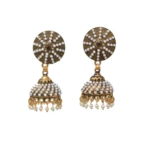 Gold-Plated Oxidized Jhumkas: Women's Ethnic Earrings