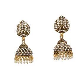 Gold-Plated Oxidized Jhumkas: Women's Traditional Charm