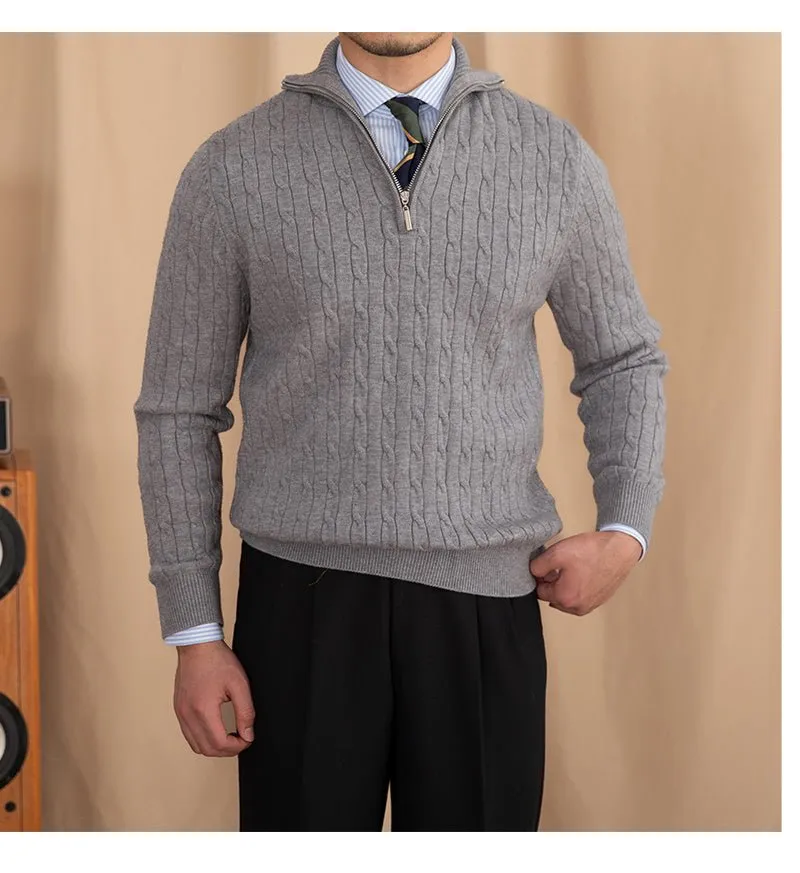 Half-Open Collar Pullover Sweaters
