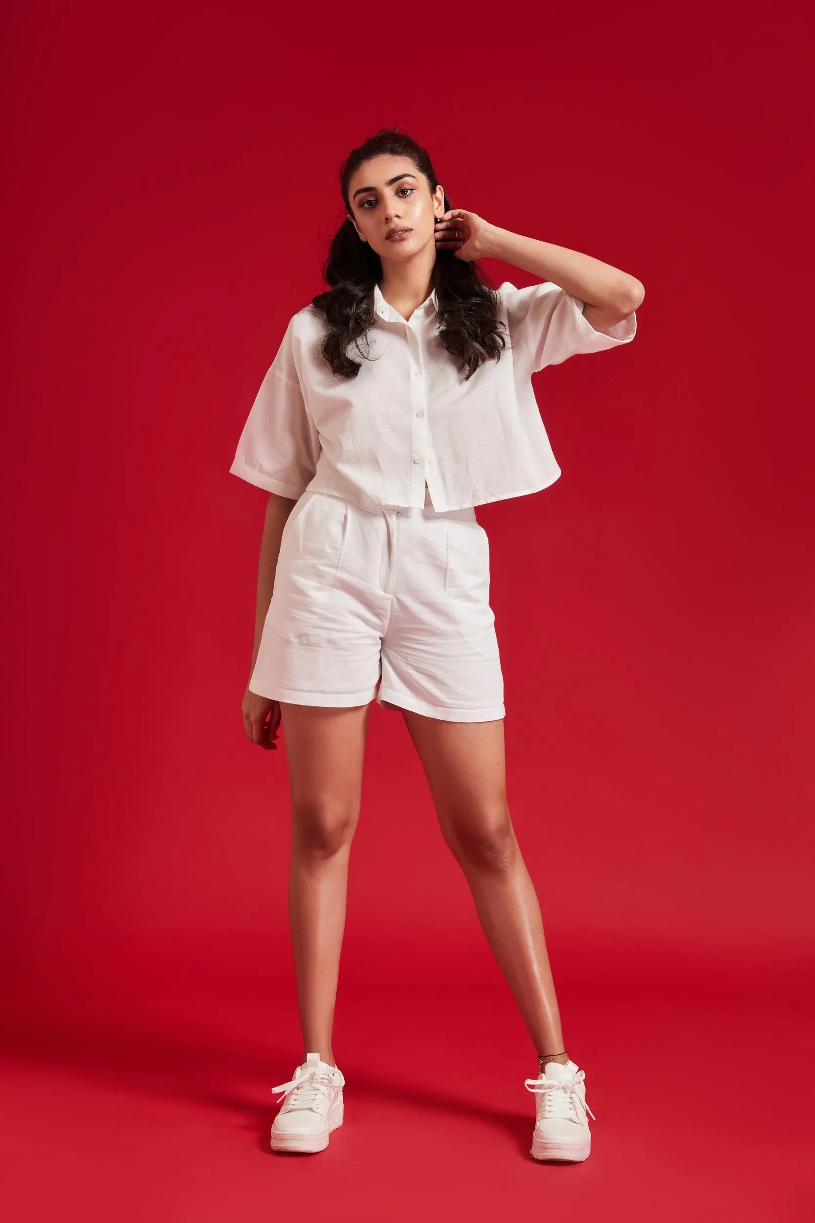 Half Sleeves Linen Shirt