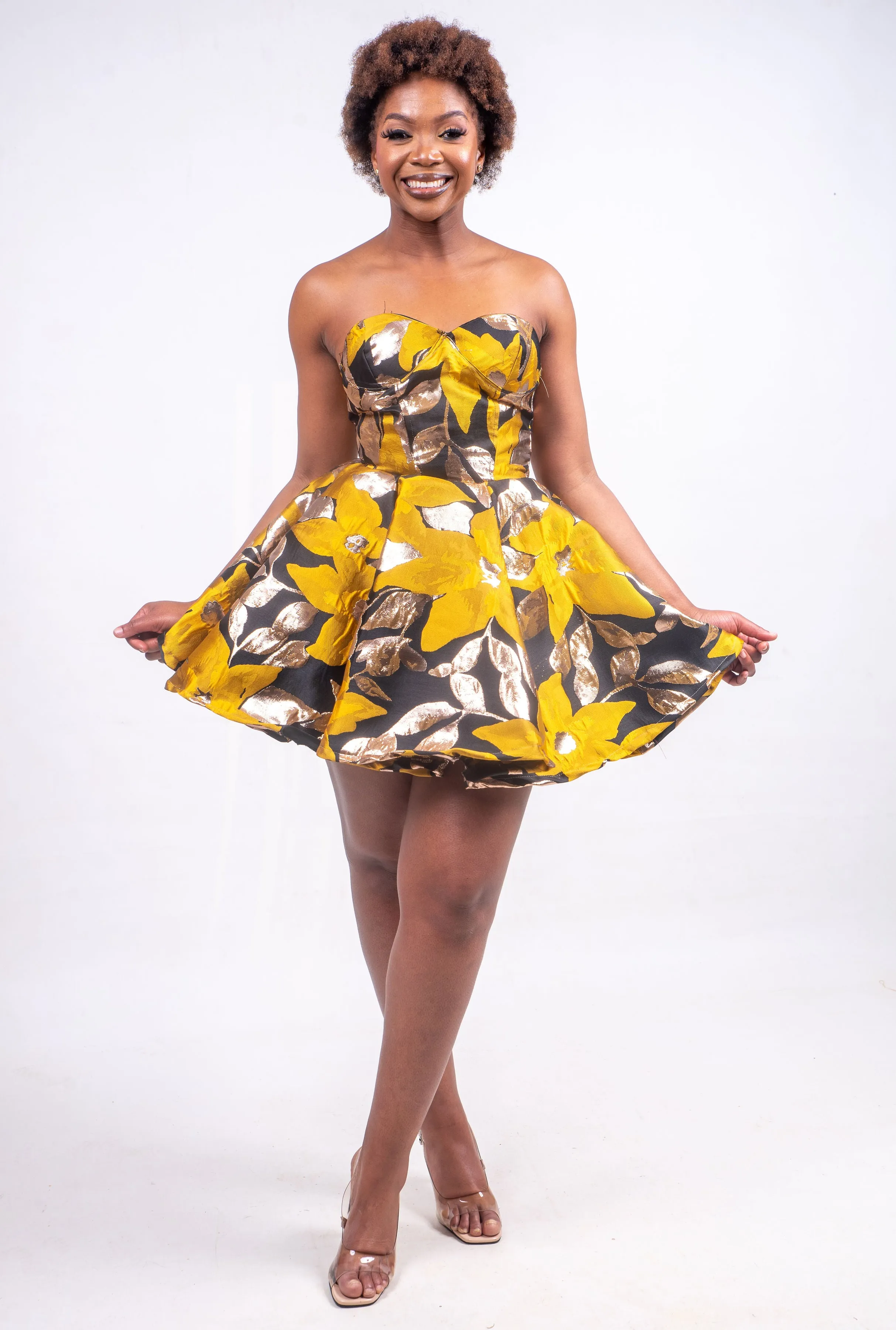 Ladies Gold & Black casual skirt