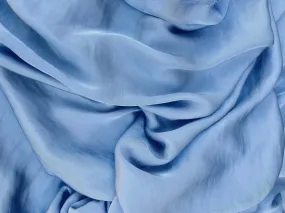 Lightweight  satin fabric by the yard - Baby blue solid color