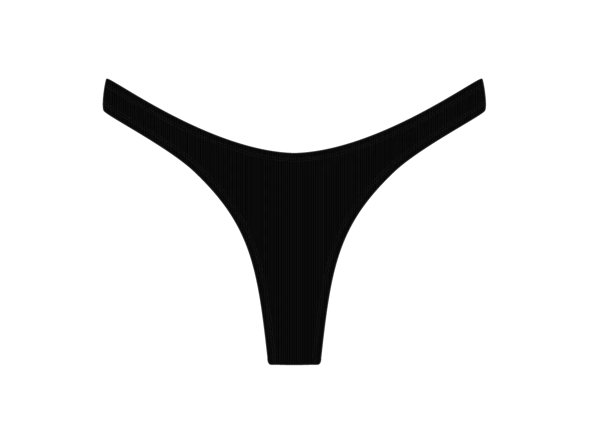Manhattan Black Ribbed Chic 80's Bottoms