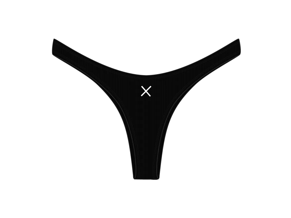 Manhattan Black Ribbed Chic 80's Bottoms