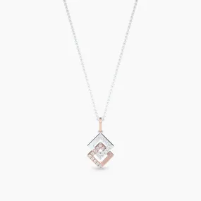 Office Glam White Gold Pendant Necklace