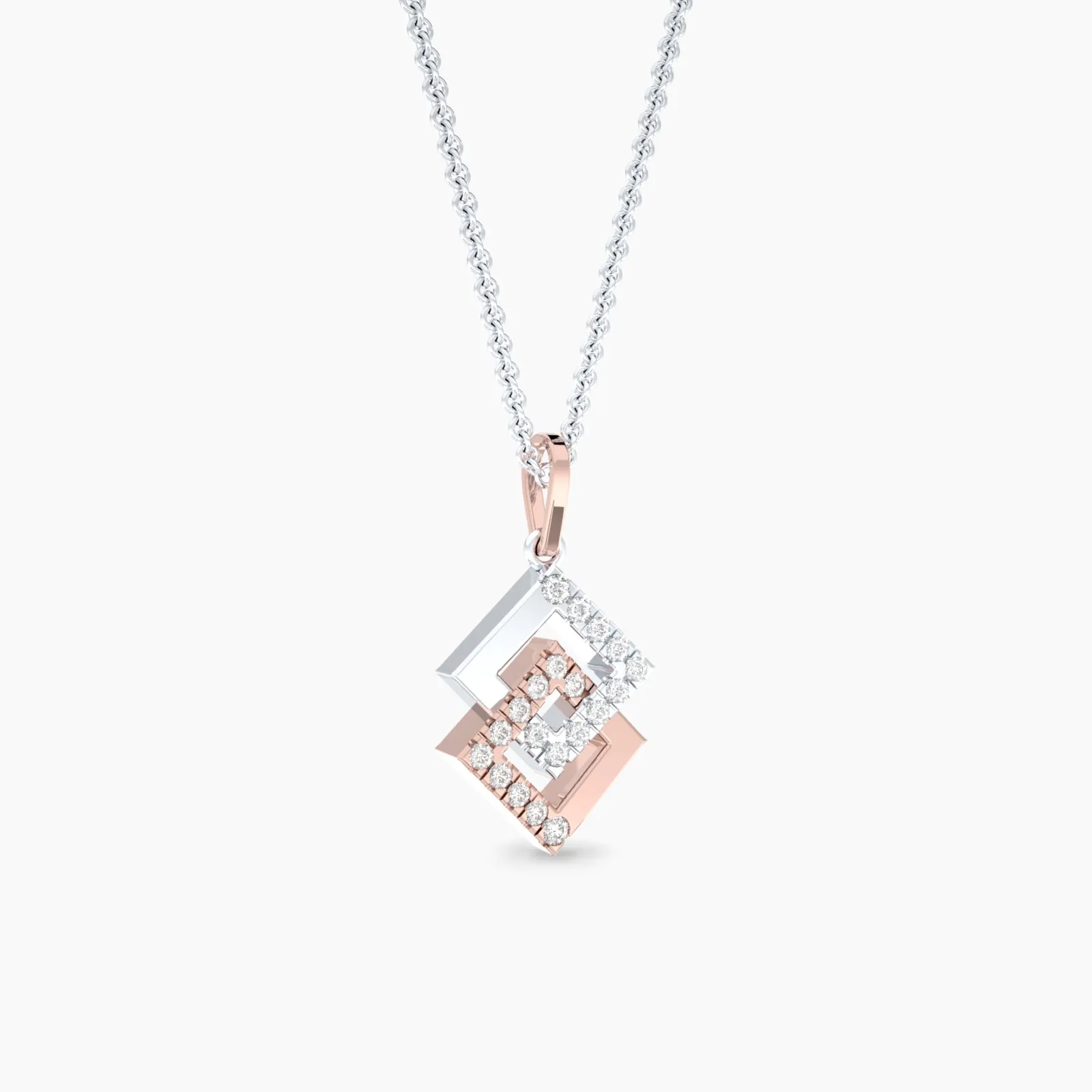 Office Glam White Gold Pendant Necklace