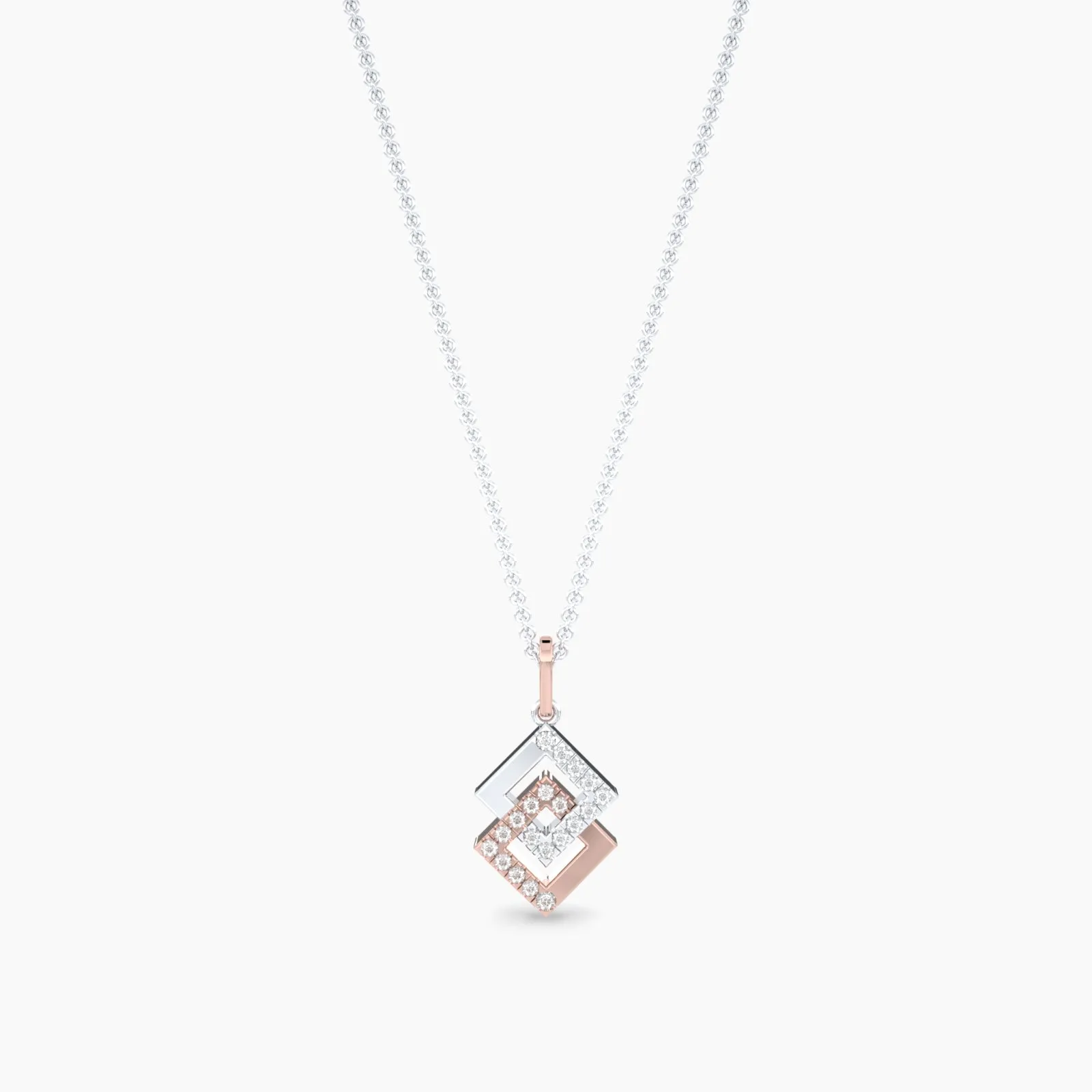 Office Glam White Gold Pendant Necklace
