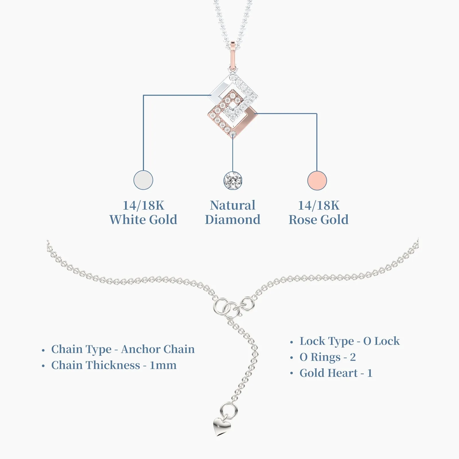 Office Glam White Gold Pendant Necklace