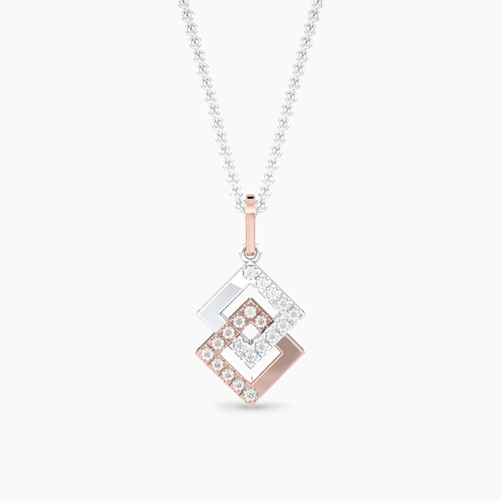 Office Glam White Gold Pendant Necklace