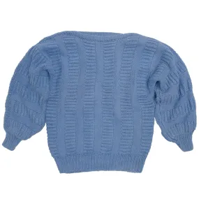 Piled Cotton Yarn Ribbed Stripe Knit Jumper