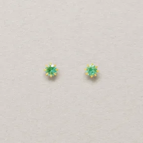 [Second Earrings] 18K Emerald Earrings (Yellow Gold)