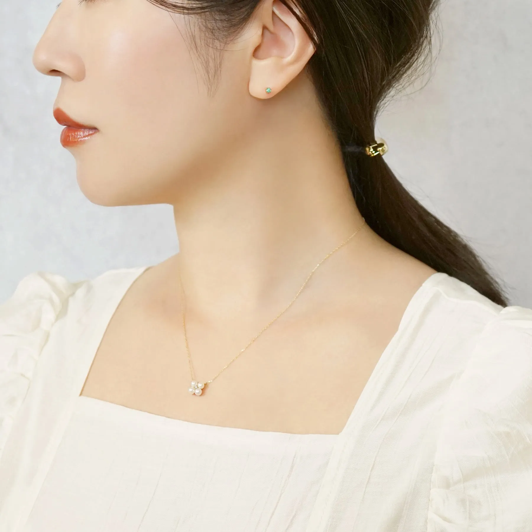 [Second Earrings] 18K Emerald Earrings (Yellow Gold)