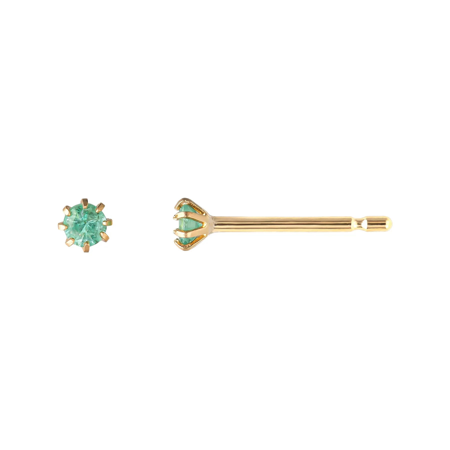 [Second Earrings] 18K Emerald Earrings (Yellow Gold)