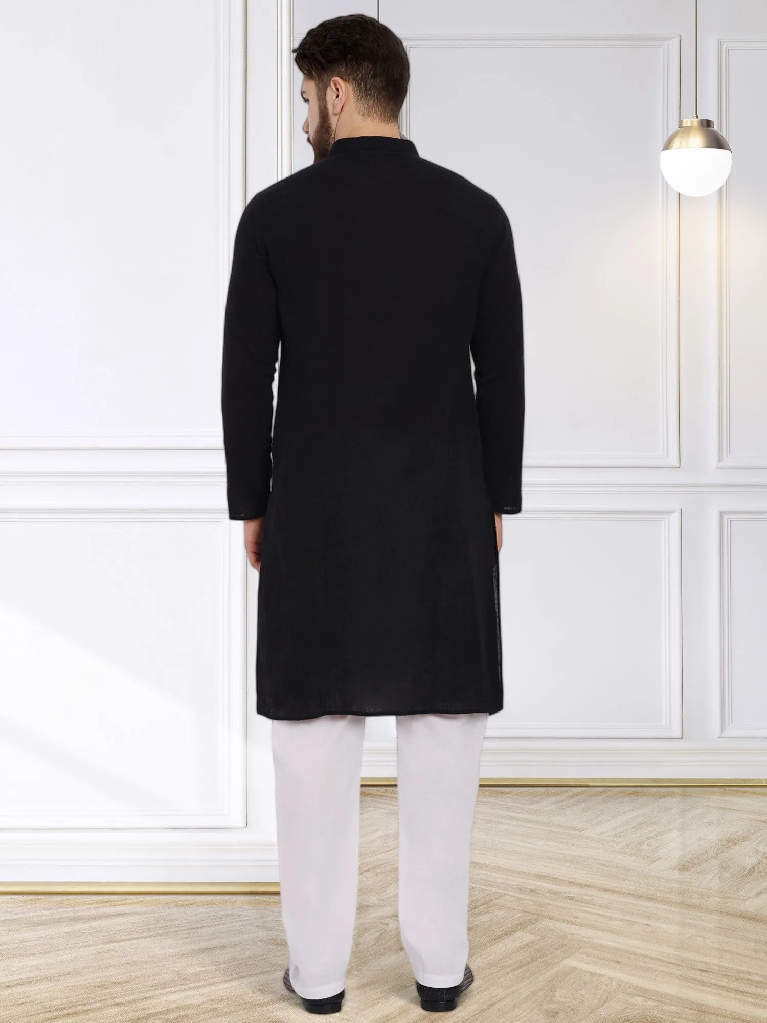 SKAVIJ Men's Handloom Cotton Kurta Pajama Set Casual Wear