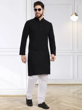 SKAVIJ Men's Handloom Cotton Kurta Pajama Set Casual Wear
