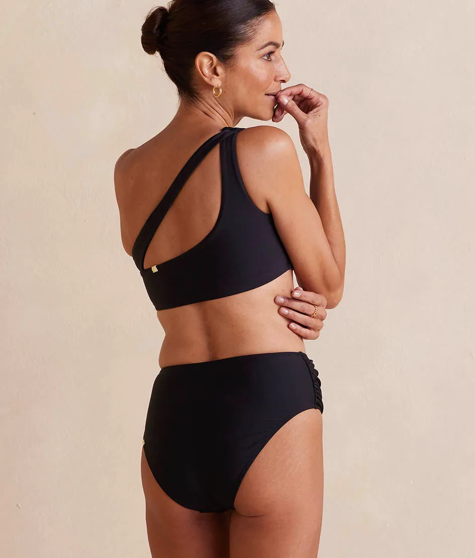 The Ruched High Leg High Rise Bottom - Sea Urchin