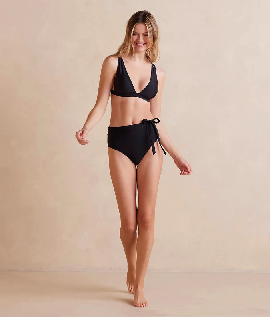 The Side-Tie High Leg High Rise Bottoms - Sea Urchin