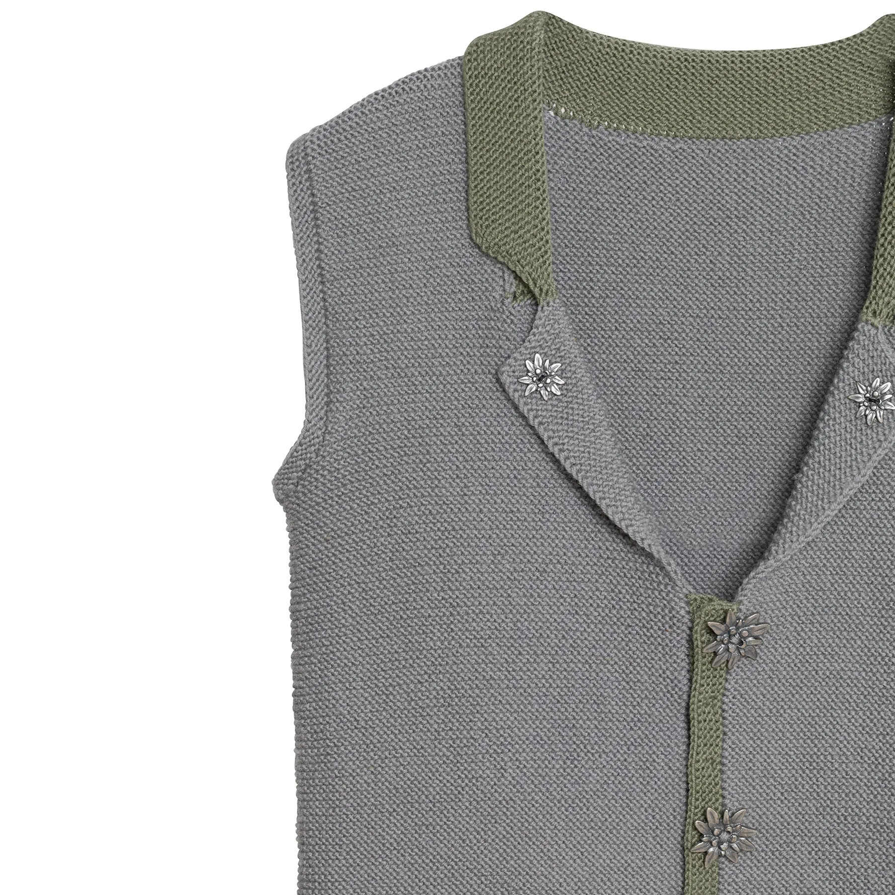 Wool Purl Knit Floral Studded Midsommar Vest