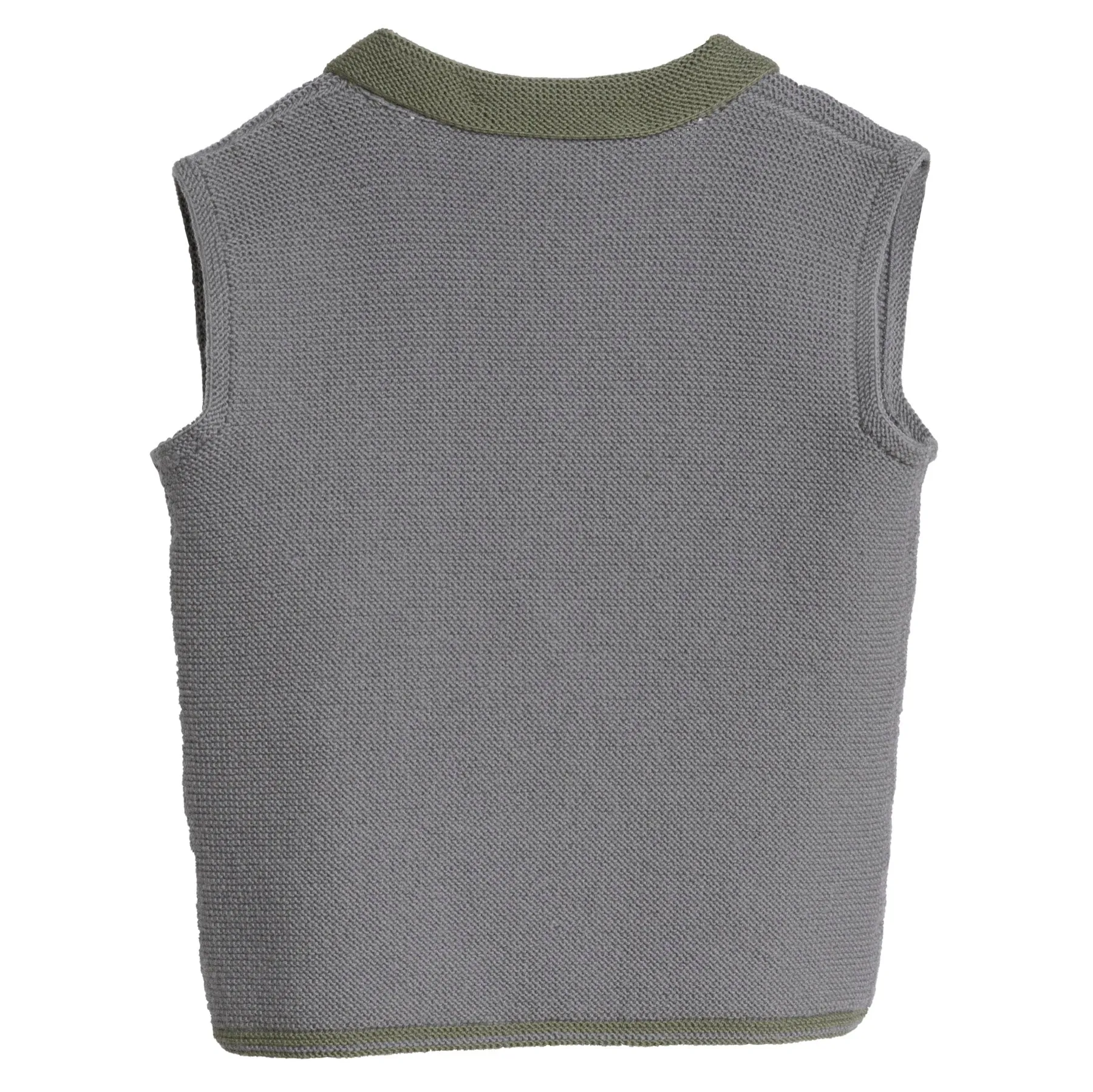 Wool Purl Knit Floral Studded Midsommar Vest