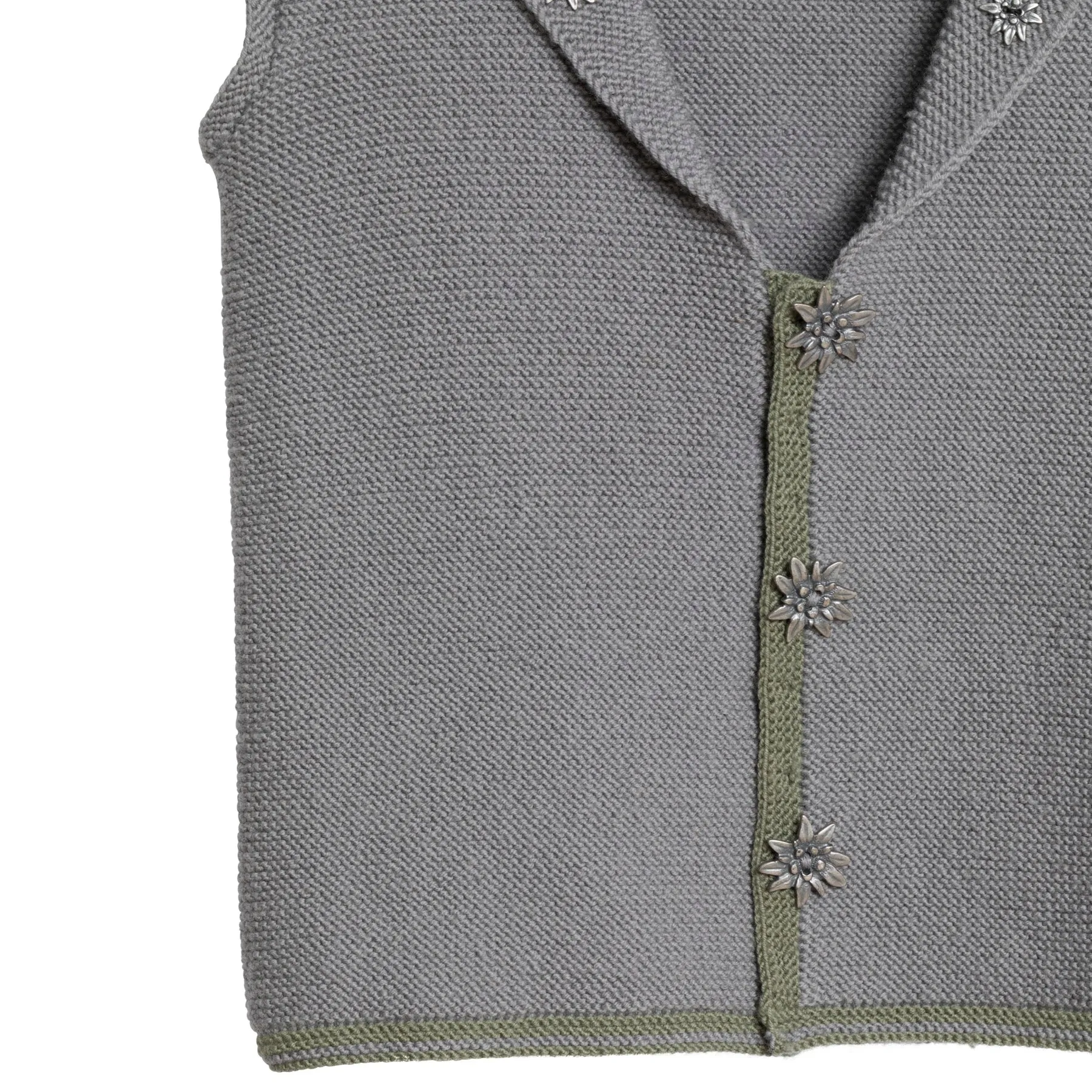 Wool Purl Knit Floral Studded Midsommar Vest